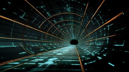 Experience abstract digital tunnel