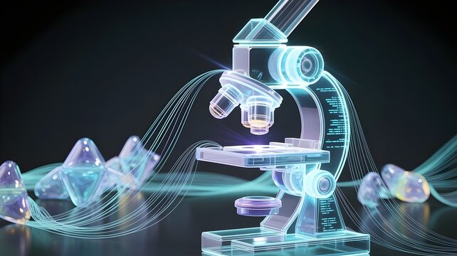 Microscope from Holographic Molecules and Luminous Code – Ideal for quantum biology, future medicine, or advanced scientific research.