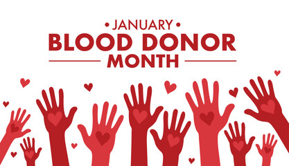 January Blood Donor Awareness Vector Design