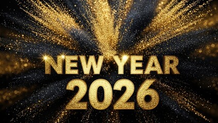 Golden New Year 2026 Celebration Background Sparkles and Festive Design