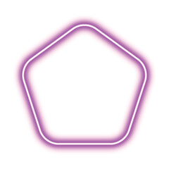 Neon Pentagon Shape with a Soft Purple Glow Perfect for Technological Designs and Modern Art Projects a Symbolic Representation of Innovation and Creativity