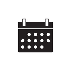 Minimalist Solid Calendar Dates Grid Schedule Icon