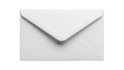 Blank white envelope isolated PNG, stationery for sending letters and invitations on transparent background, mailing and correspondence