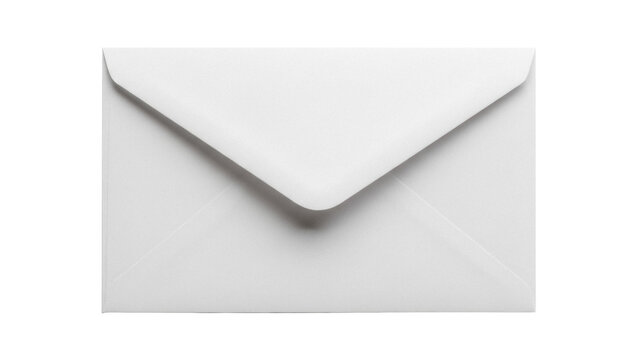Blank white envelope isolated PNG, stationery for sending letters and invitations on transparent background, mailing and correspondence