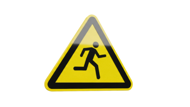 Emergency exit sign PNG isolated on transparent background, running man pictogram for safety and evacuation guidance