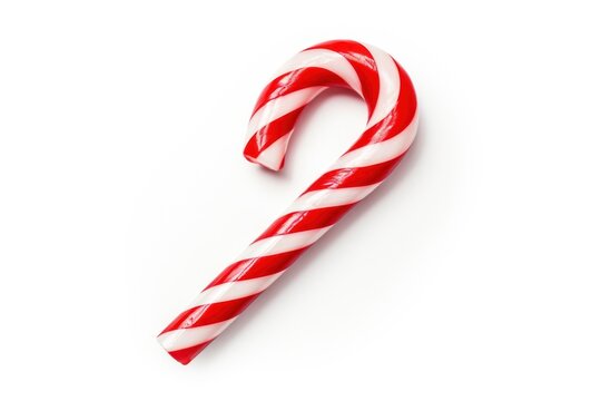 Candy cane confectionery food white background.