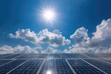 Solar Panels Under Bright Sunlight
