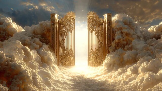 Heavenly gates opening into the bright sunlight