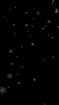 snow flakes falling alpha channel animation,snow flakes new year and Christmas isolated vertical social media motion design element	