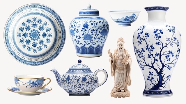 Chinese porcelain ceramic element set