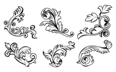 Vintage ornamental flourish frame with baroque corner elements and filigree details. Elegant decorative border with Victorian scroll patterns, engraved floral motifs and ornate calligraphic accents. © klyaksun