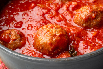 Polpette al sugo, cibo italiano 