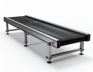 Flat Belt Conveyor System with Adjustable Metal Frame for Industrial Transport