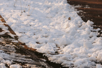 Snow and ice on the road surface
