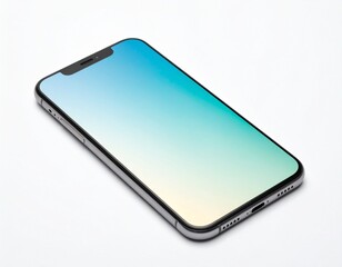 Modern Smartphone with Gradient Display and Minimal Bezel Design on White Surface