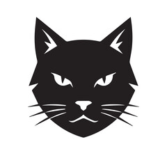 black cat face vector illustration icon logo