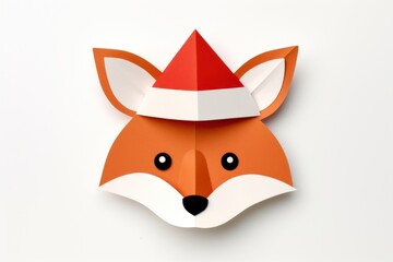 Obraz premium Fox paper christmas origami.
