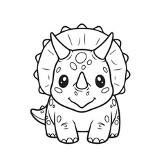 Triceratops dinosaur vector illustration coloring pages coloring book