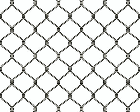 Minimalist graphic background pattern featuring an ornate, elegant, seamless repeating diamond ogee grid, resembling classic wrought iron wire mesh netting or decorative vineyard trellis, ideal for di