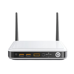 Fototapeta premium Modern white wifi router illustration internet network connection on transparent background