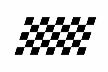 Bold graphic checkered flag design pattern representing auto racing, motorsport competition, speed, finish line success, and victory banner concepts, isolated on white background for modern minimalist