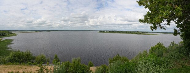 Panorama of the Sviyaga River in Tatarstan, Russia