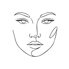 vector illustration of a woman outline lineart logo vector