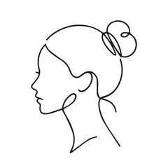 silhouette of a woman outline lineart logo vector illustration 