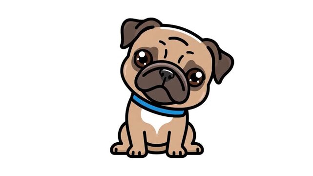 Adorable Pug Puppy Expressing Various Emotions with Cute Facial Expressions.