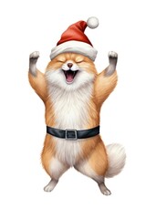 Obraz premium Chubby fox dancing christmas mammal animal.