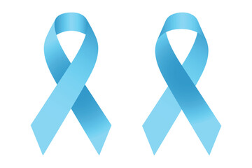 Light Blue Awareness Ribbon Symbol Hope Support Icon Vector 