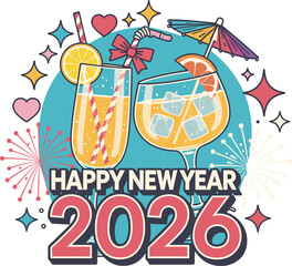 Fototapeta premium Happy New Year 2026 T-Shirt
