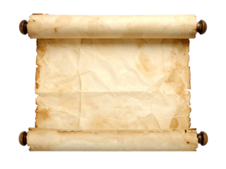 Ancient crumpled parchment paper scroll evokes historic storytelling, creative writing, vintage charm, and mysterious messages in a classic document style.