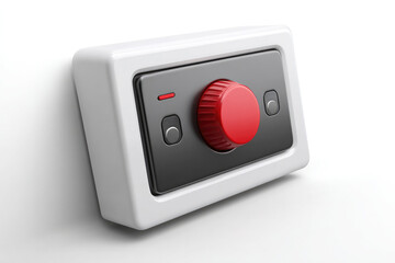 Modern floor heating control panel on white background for home temperature management