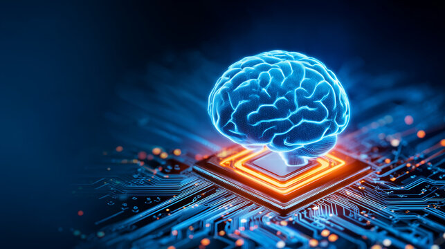 ai brain chip. digital neural technology - Powered by Adobe