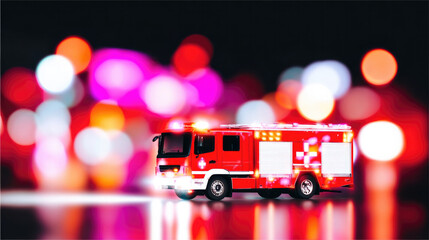 Emergency response focused on urban crime and safety challenges with blurred lights background