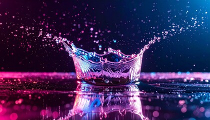 Crown of neon splash shimmers