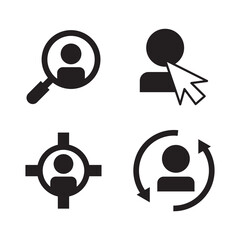 Solid Icon Set Search Target Click Update