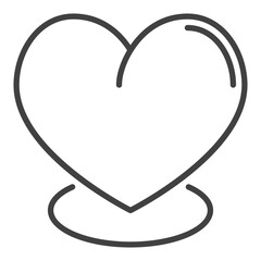 Cute Heart vector vitality outline icon or sign