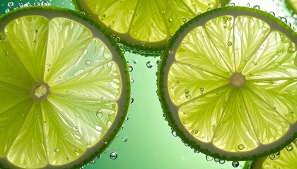 Lime slices afloat with bubbly zest