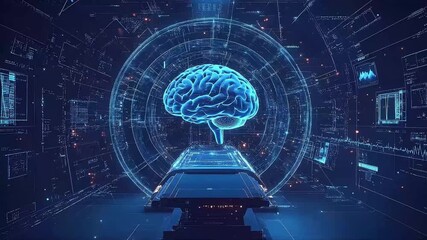 A futuristic and conceptual scan of the brain, showcasing an abstract wireframe with connected poly lines. Represents advanced medical technology, research, and innovation in neuroscience.