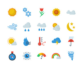 Naklejka premium Icon pack of weather