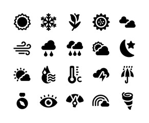 Naklejka premium Icon pack of weather