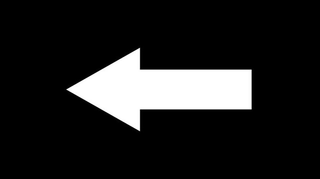 Left pointing straight arrow animation. Left indicator arrow motion graphics. Bouncing left icon arrow 4k video footage.