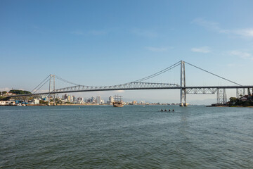 Obraz premium Hercilio Luz Bridge in Florianopolis, Santa Catarina, Brazil.