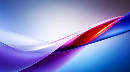 Fototapeta premium Abstract digital artwork featuring glossy, flowing ribbons in vibrant colors on a gradient background. Ideal for tech branding, UI design, and modern commercial visuals.