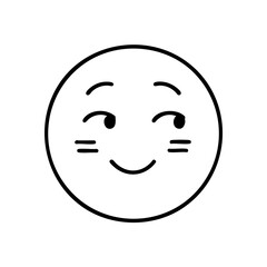 A soft face with a sideways glance and hint of blush, representing timidity and gentle embarrassment.