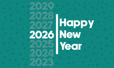 Creative 2026 Typography Design - Happy new year 2026 &ndash; Modern Green Numbers Vector Illustration