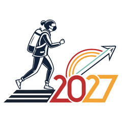 Obraz premium happy new year 2027 creative logo