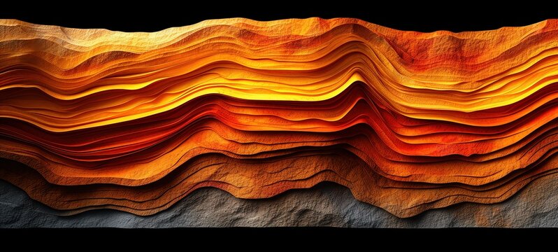 Fiery landscape design with stunning gradient of orange and yellow hues